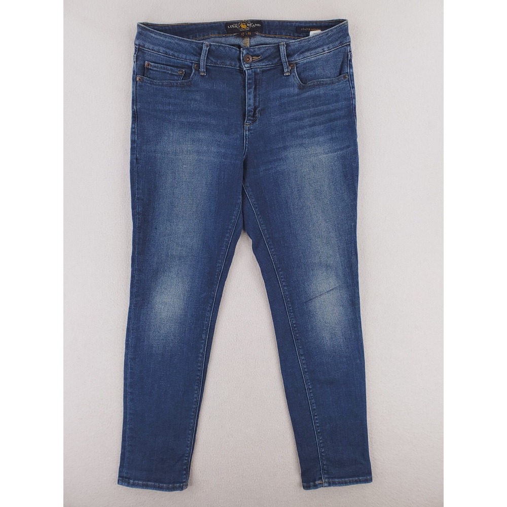 Lucky Brand Jeans Womens 12 Lolita Skinny Pants Stretch Denim Dark Mid Rise Y2K